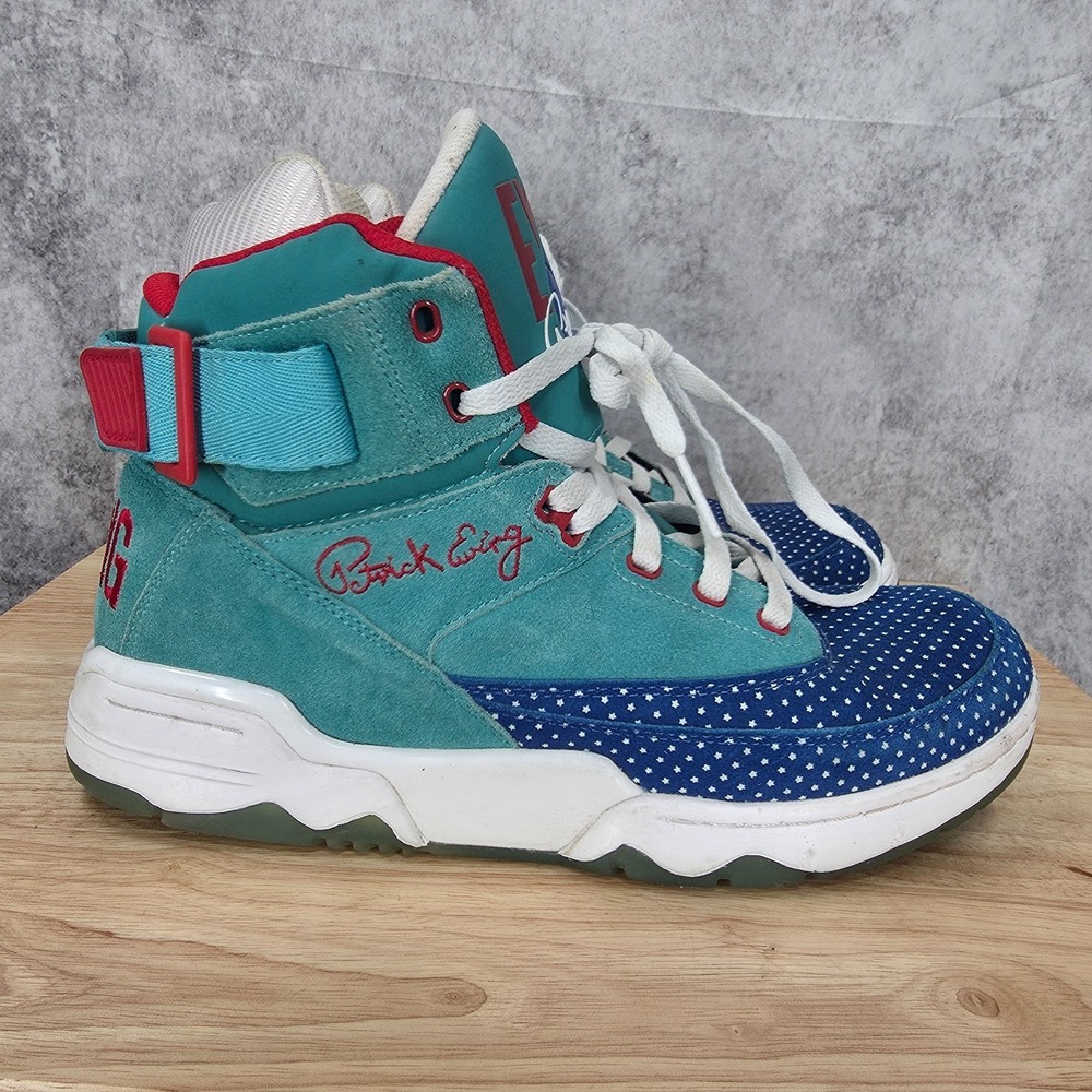 Patrick Ewing 33 Hi 1990 All Star Sneakers Mens 12 Retro Baltic Sea Blue Shoes